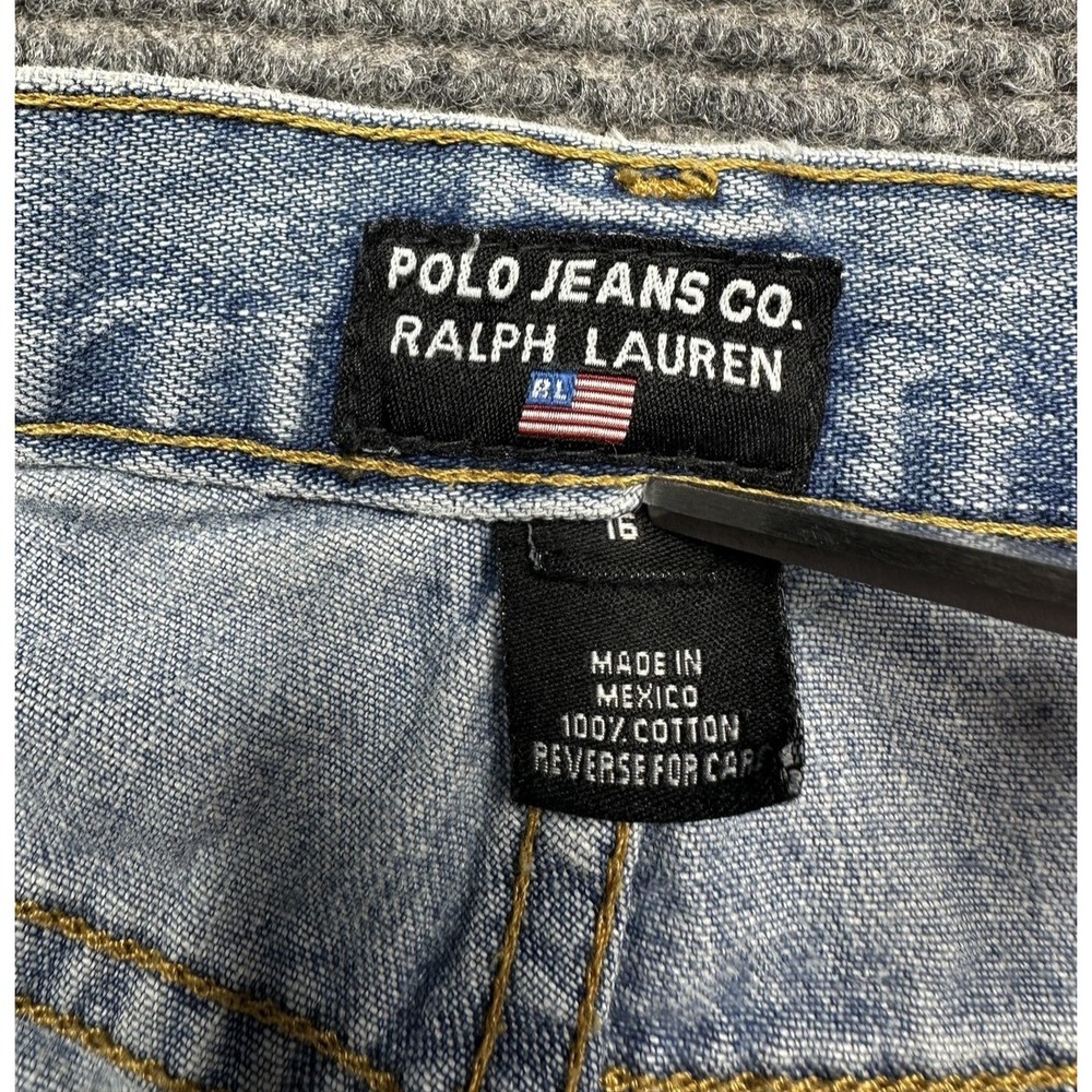 VTG Polo Jeans Co Ralph Lauren Shorts Youth 16 Cargo Carpenter Denim Relax 28x11 - Picture 4 of 9